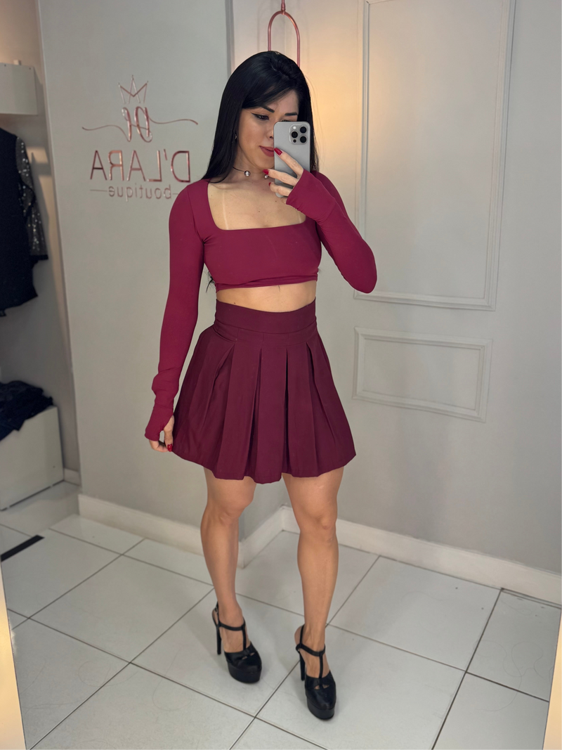 SAIA LINHO PLISSADA
