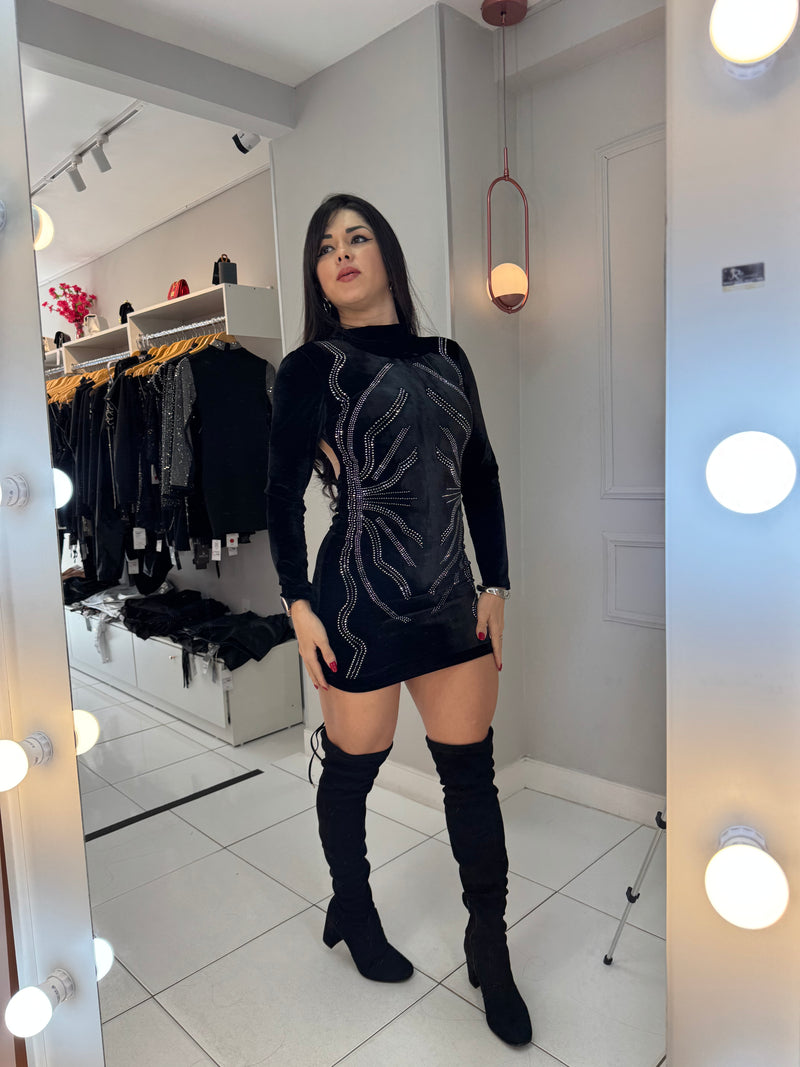 VESTIDO VELUDO BABI