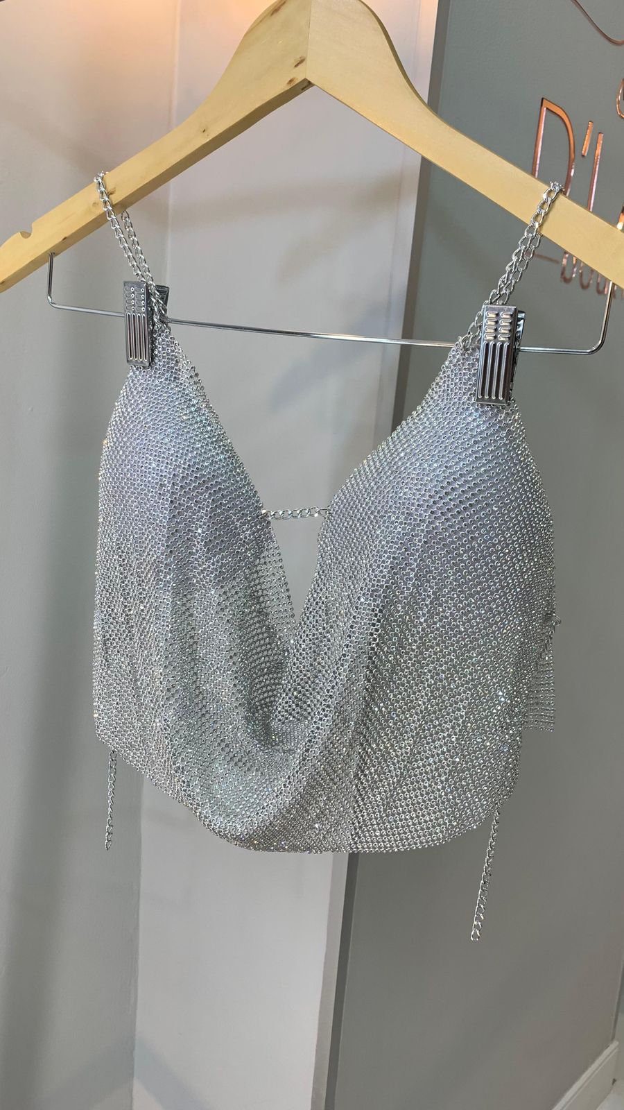 CROPPED TELA STRASS SARA