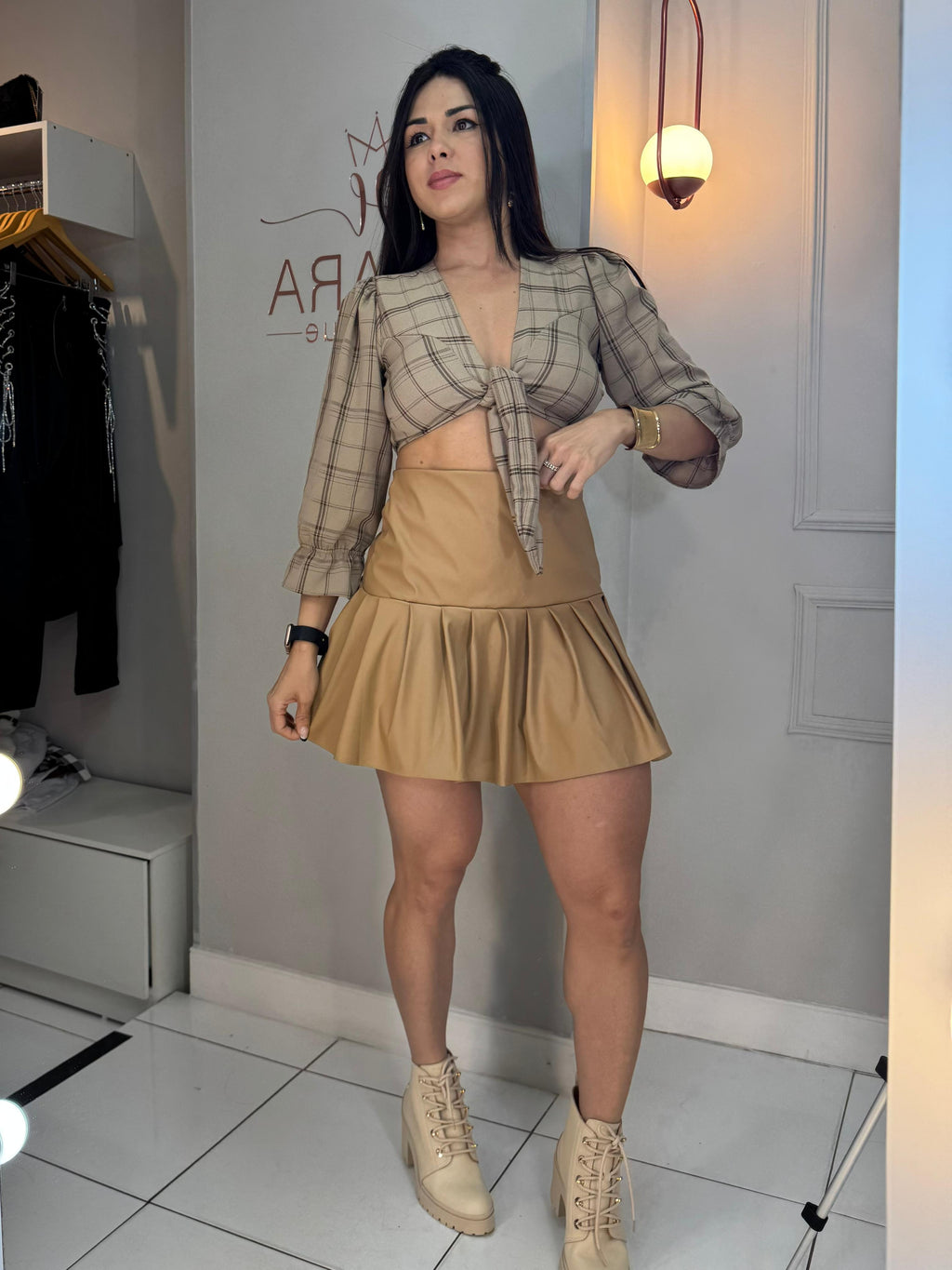 CROPPED XADREZ LUANA