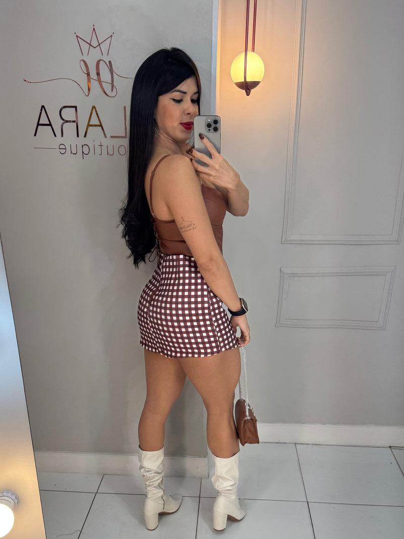 SHORT SAIA XADREZ BELA