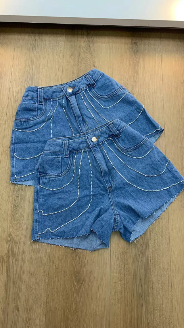 SHORT JEANS STRAS LARISSA
