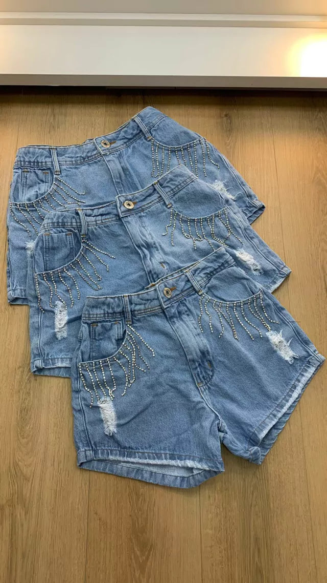 SHORT JEANS STRAS DAY